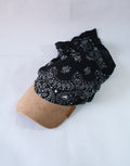 Beige Corduroy Brim |Black Veil  Kapri
