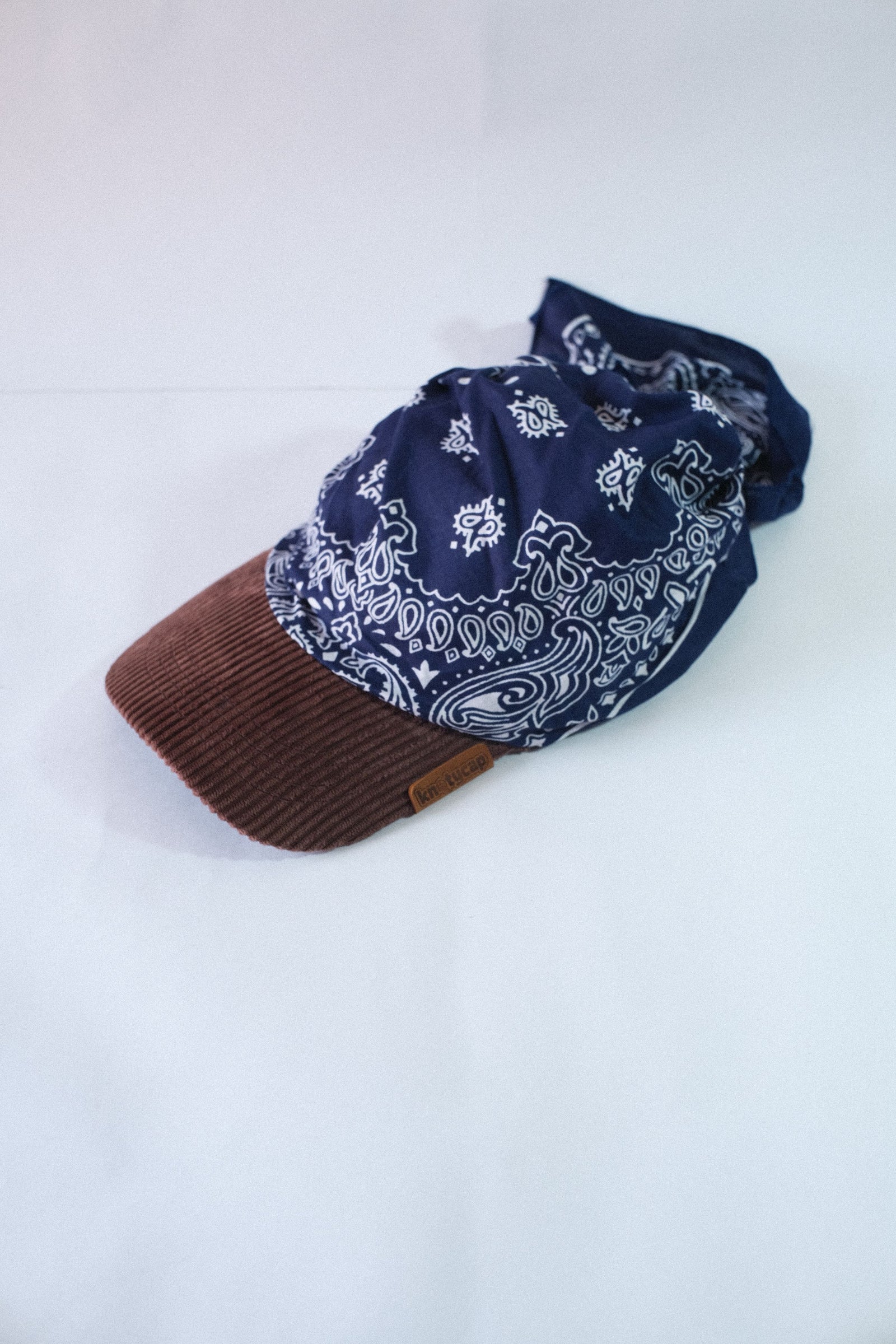 Ashen- Beige Corduroy Brim Bandana Cap | Cocoa Mud Kapri