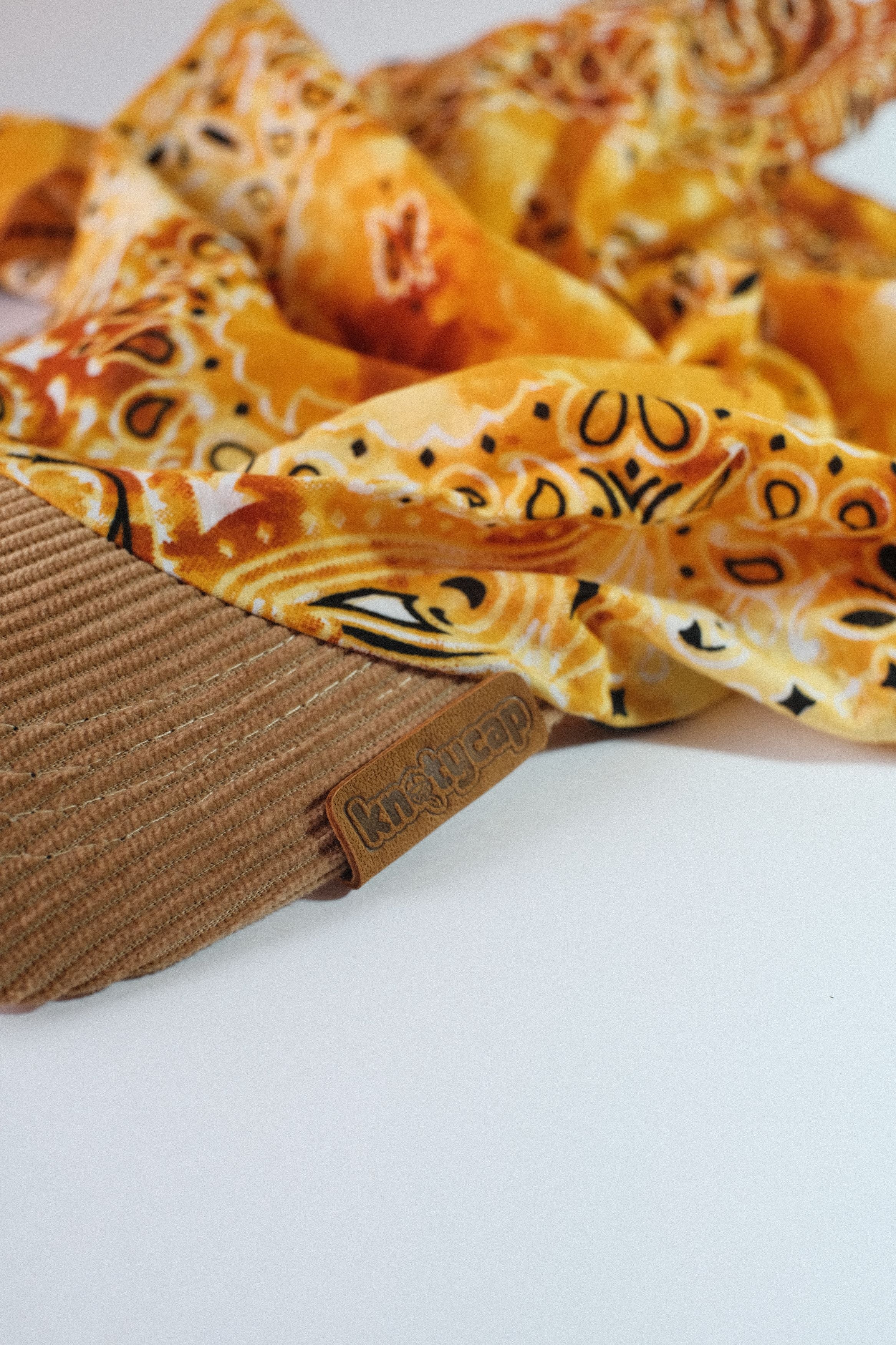 Beige Brown Corduroy Brim | Saffron Drift Kapri