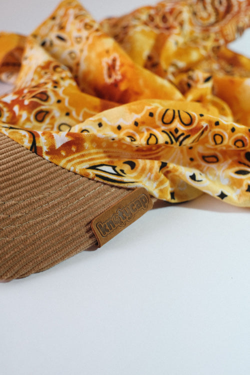 Beige Brown Corduroy Brim | Saffron Drift Kapri