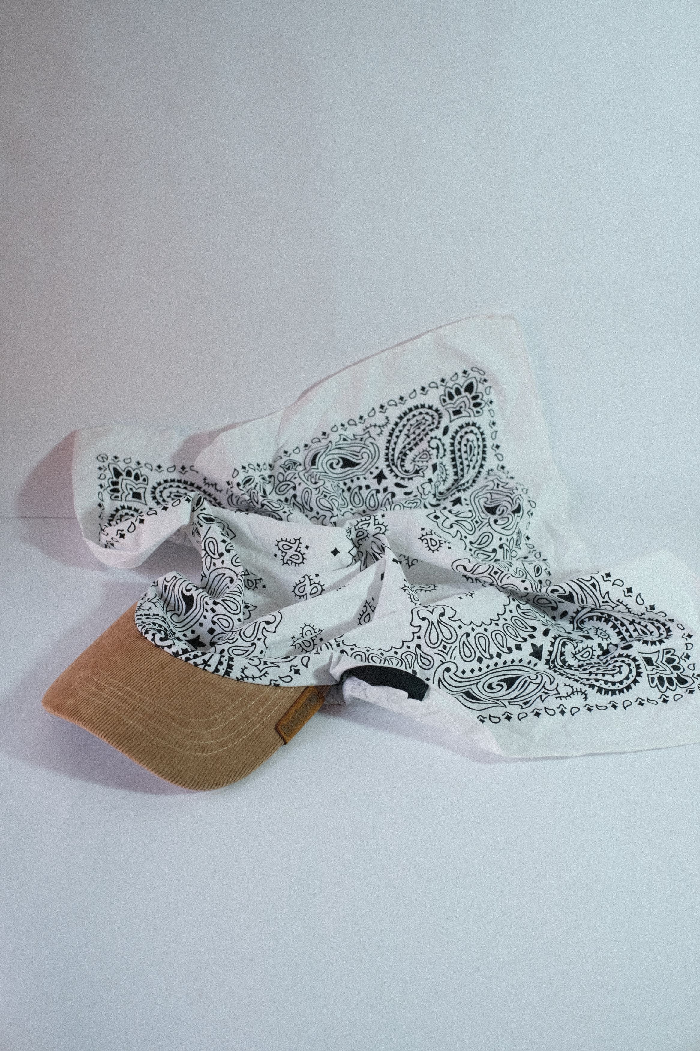 Ashen- Beige Corduroy Brim Bandana Cap | Cocoa Mud Kapri