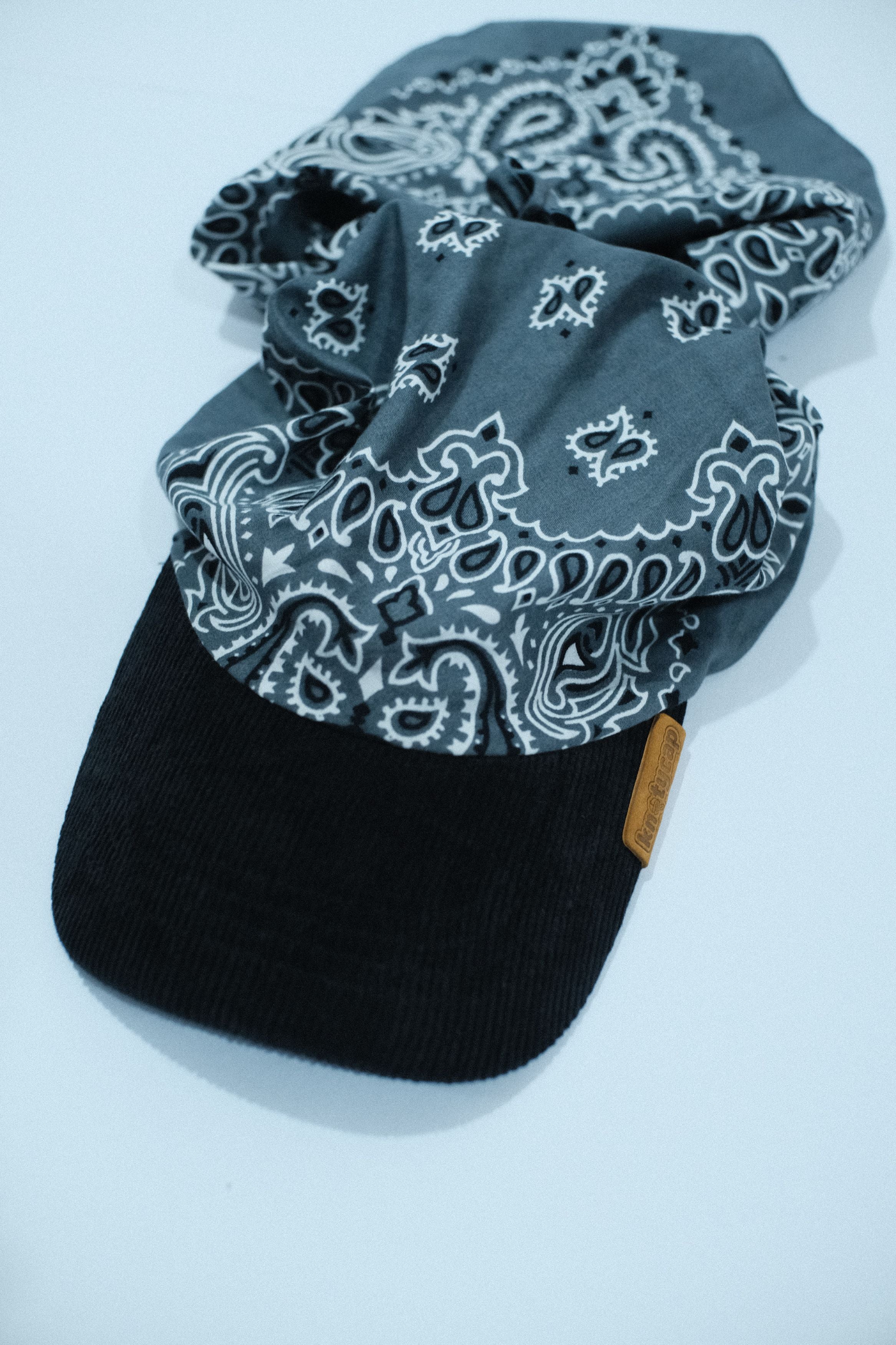 Ashen- Beige Corduroy Brim Bandana Cap | Cocoa Mud Kapri