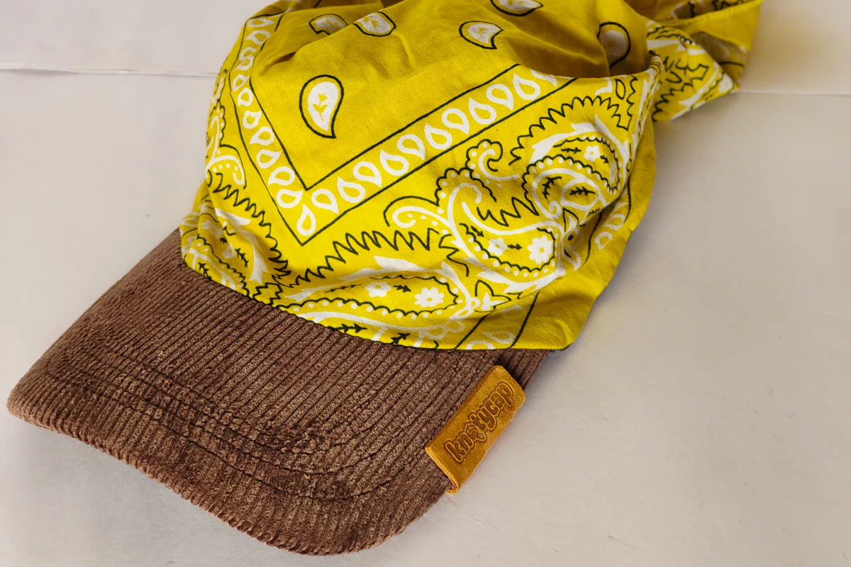 Ashen- Beige Corduroy Brim Bandana Cap | Cocoa Mud Kapri