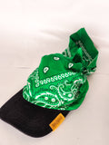 Black Corduroy Brim | Green  Kapri