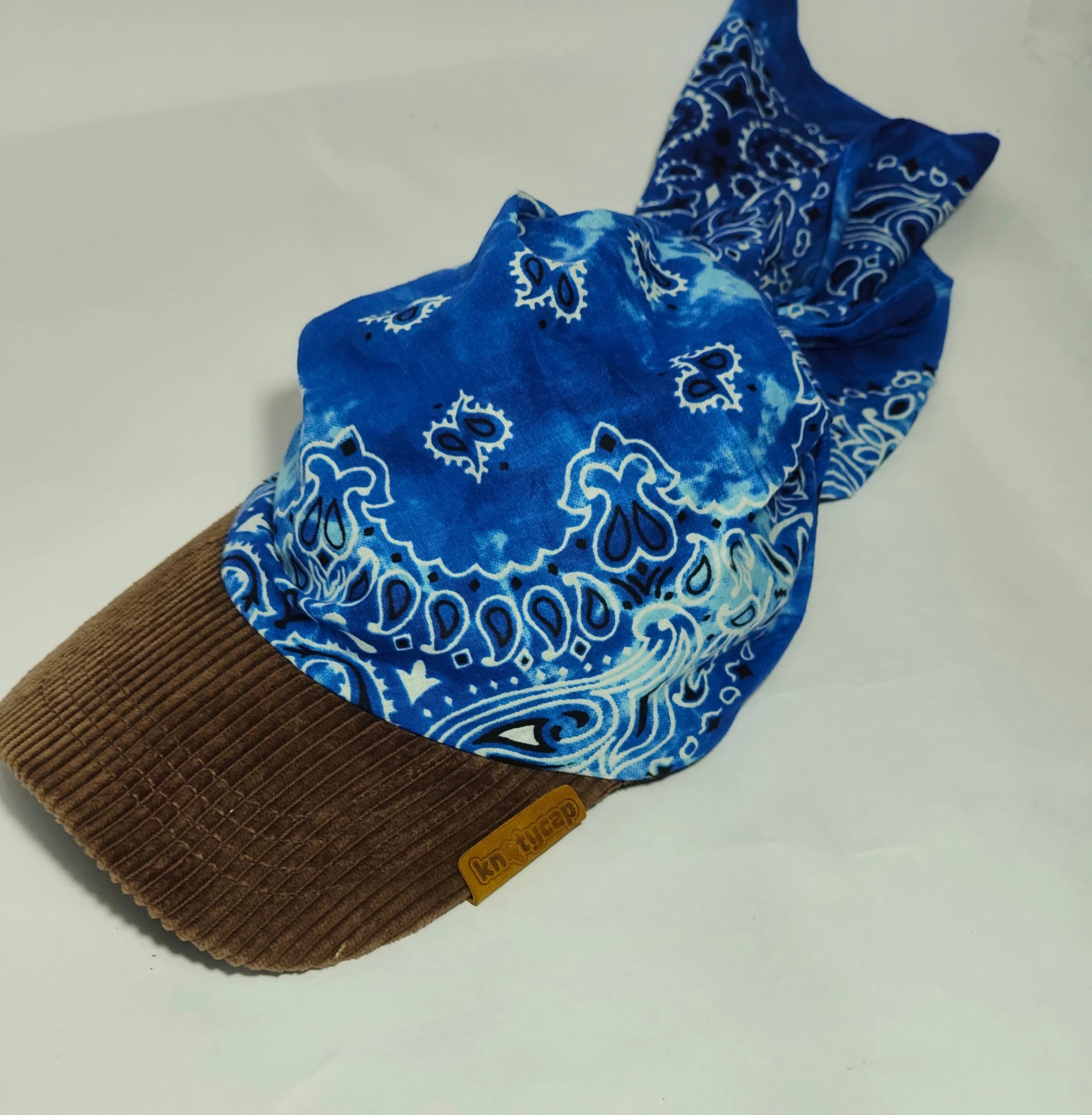 Ashen- Beige Corduroy Brim Bandana Cap | Cocoa Mud Kapri