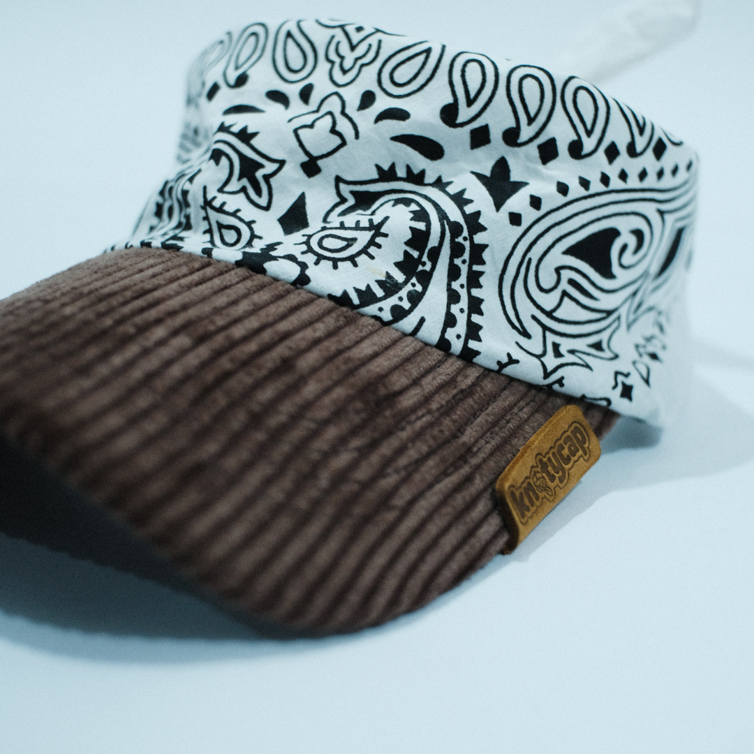Ashen- Beige Corduroy Brim Bandana Cap | Cocoa Mud Kapri